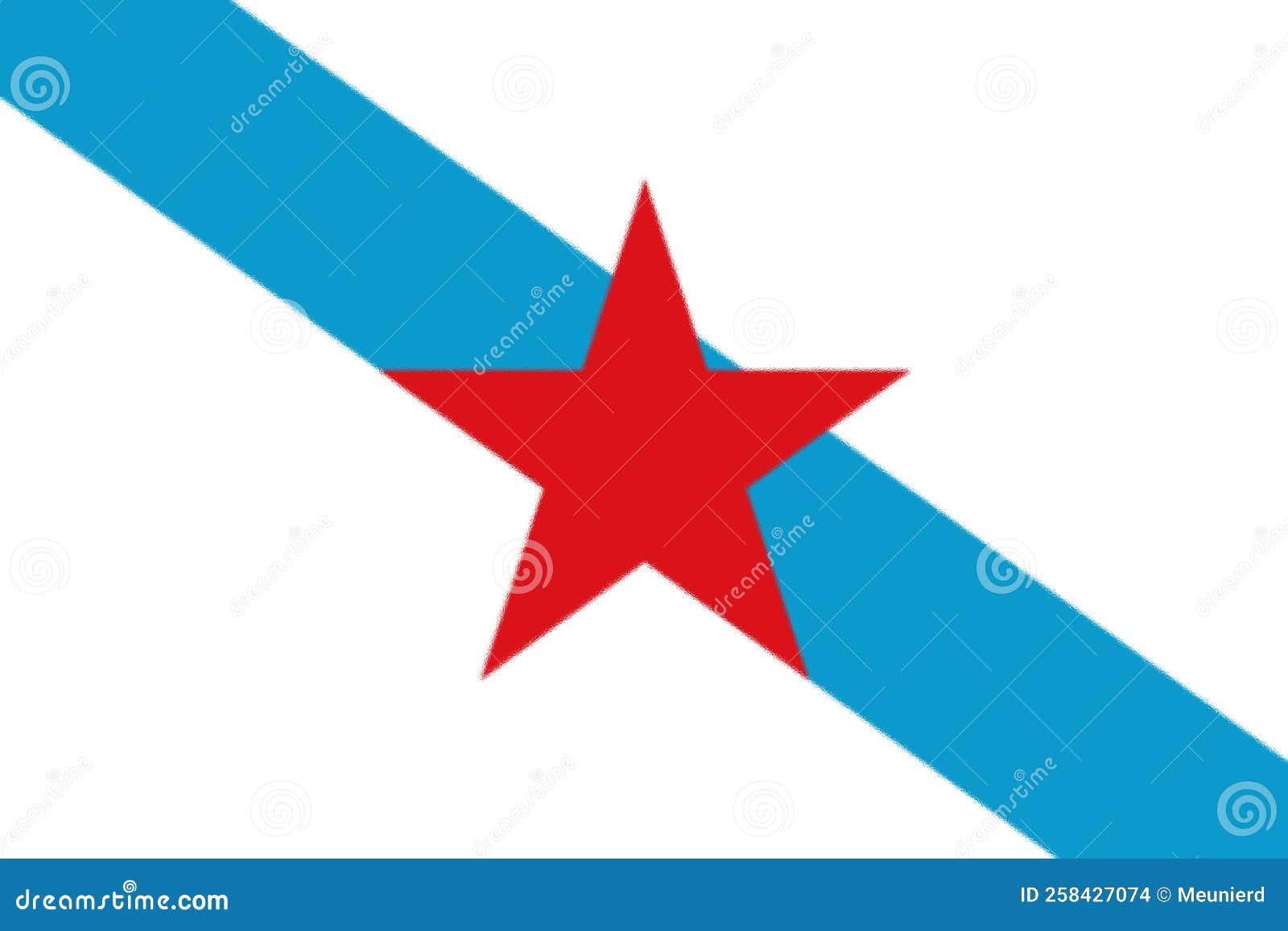 glossy glass flag of galician independentism spain, called estreleira